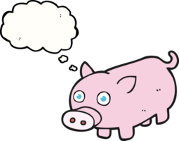 hand drawn thought bubble cartoon piglet png