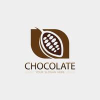 chocolate y cacao logo icono diseño ilustración vector