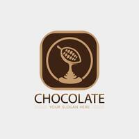 chocolate y cacao logo icono diseño ilustración vector