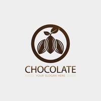 chocolate y cacao logo icono diseño ilustración vector