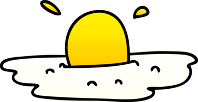 gradiente sombreado peculiar desenho animado frito ovo png