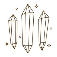 Aesthetic Line Art Crystal Decorations vector