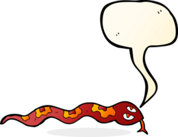 serpiente sibilante de dibujos animados con burbujas de discurso png