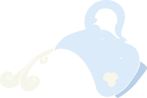 platt Färg illustration av mjölk kanna häller mjölk png