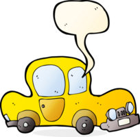 Cartoon-Auto mit Sprechblase png