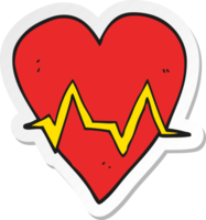 pegatina de un símbolo de pulso de frecuencia cardíaca de dibujos animados png
