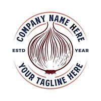 Vintage Retro Red Onion Badge Emblem Label Farm Product Design vector
