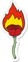 sticker of a cartoon flaming rose png