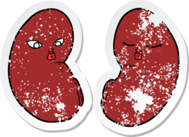 distressed sticker of a cartoon kidneys png