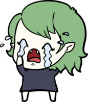 cartoon crying vampire girl png