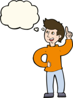 cartoon man with idea with thought bubble png