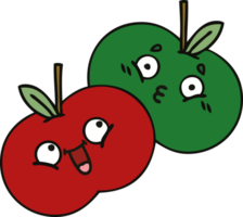 linda dibujos animados de un jugoso manzana png