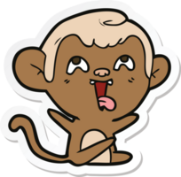 adesivo di una scimmia pazza cartone animato png