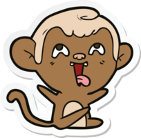 sticker of a crazy cartoon monkey png