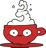 dessin animé tasse de café chaud png