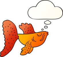 cartoon chinese fighting fish with thought bubble in smooth gradient style png