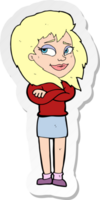 sticker of a cartoon woman with crossed arms png