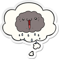dessin animé nuage avec pensée bulle comme une imprimé autocollant png