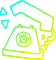 cold gradient line drawing of a cartoon retro telephone png