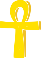 doodle de dessin animé d'un ankh png