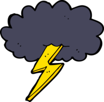 cartoon lightning bolt and cloud png