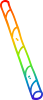 rainbow gradient line drawing of a cartoon striped straw png