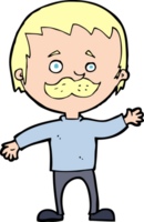 cartoon man with mustache waving png