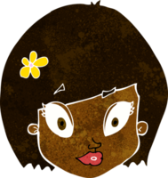 cartoon happy female face png