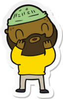 sticker of a cartoon bearded man png