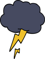 cartoon doodle thunder and lightening png