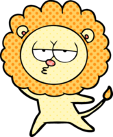 desenho animado leão entediado png