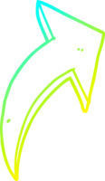 cold gradient line drawing of a cartoon pointing arrow png