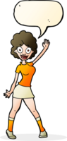 cartoon woman dancing with speech bubble png