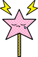 comic book style cartoon of a magic wand png