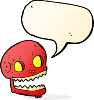 cartoon spooky skull with speech bubble png