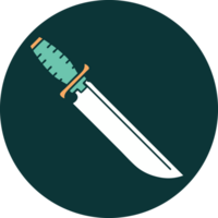 imagem de estilo de tatuagem icônica de uma faca png