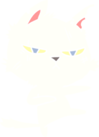 chat de dessin animé de style couleur plat dur png