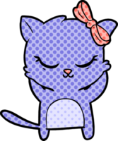 carino cartone animato gatto con arco png