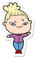 sticker of a cartoon woman png