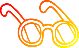 warm gradient line drawing of a cartoon sun glasses png