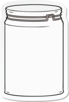 sticker of a cartoon empty glass jar png