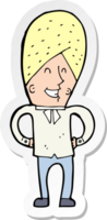 sticker of a cartoon happy man png