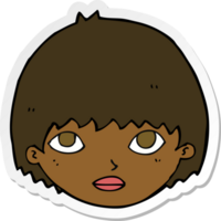 sticker of a cartoon girl staring png