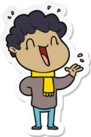 sticker of a cartoon happy man png