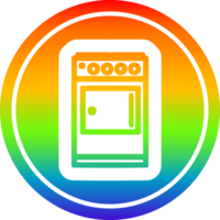 cuisine cuisinier circulaire icône avec arc en ciel pente terminer png