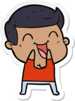 sticker of a cartoon man laughing png