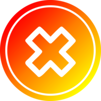 multiplication sign circular icon with warm gradient finish png