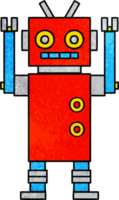 retro grunge texture cartoon of a dancing robot png