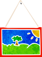 hand drawn retro cartoon doodle of a picture in frame png