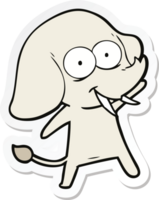 sticker of a happy cartoon elephant png